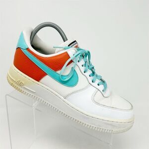 Nike Air Force 1 Low SE White Orange Blue Unisex Platform Sneakers Size 9